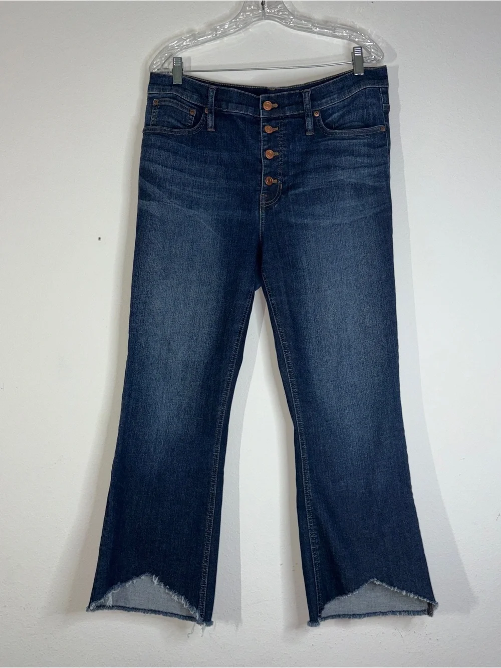 J. Crew Dark Blue Bootcut High-Rise Button-Fly Jeans